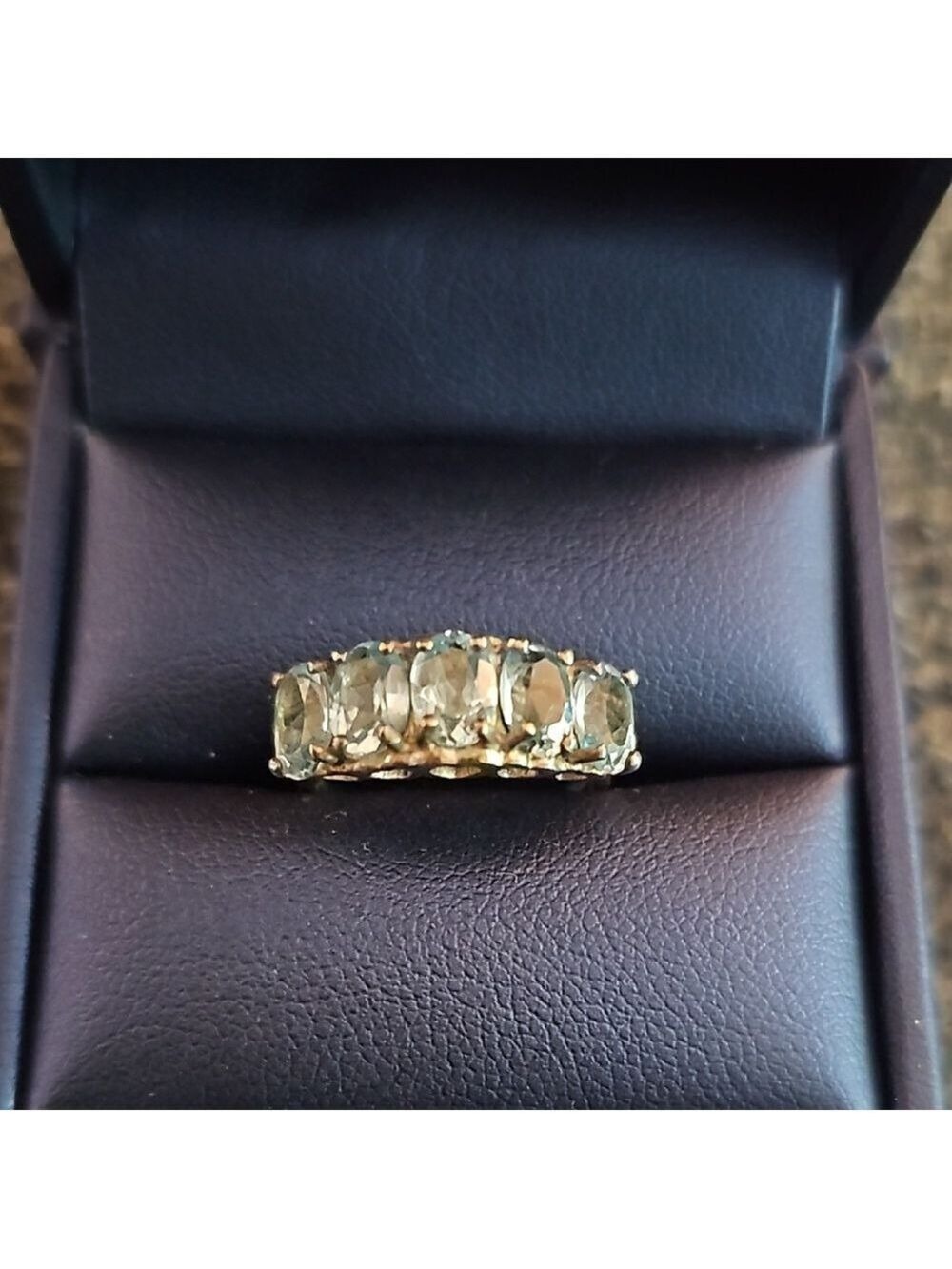 Blue topaz sterling silver 5 stone ring - Picture 3 of 6